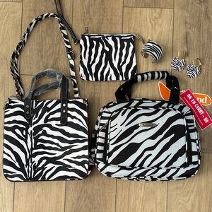 Racktime Zebra Print Black & White Accessory Set